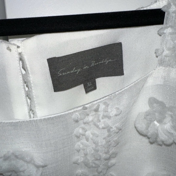 Anthropologie White Textured Mini Dress - Picture 3 of 5